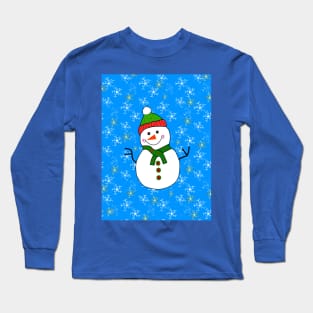 SNOWFLAKES Christmas Snowman Long Sleeve T-Shirt